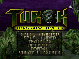 Turok Dinosaur Hunter title screen for Nintendo 64